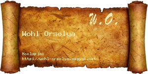 Wohl Orsolya névjegykártya